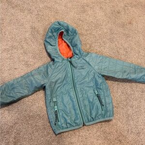 L.L. Bean Kids Teal Jacket with Orange Lining